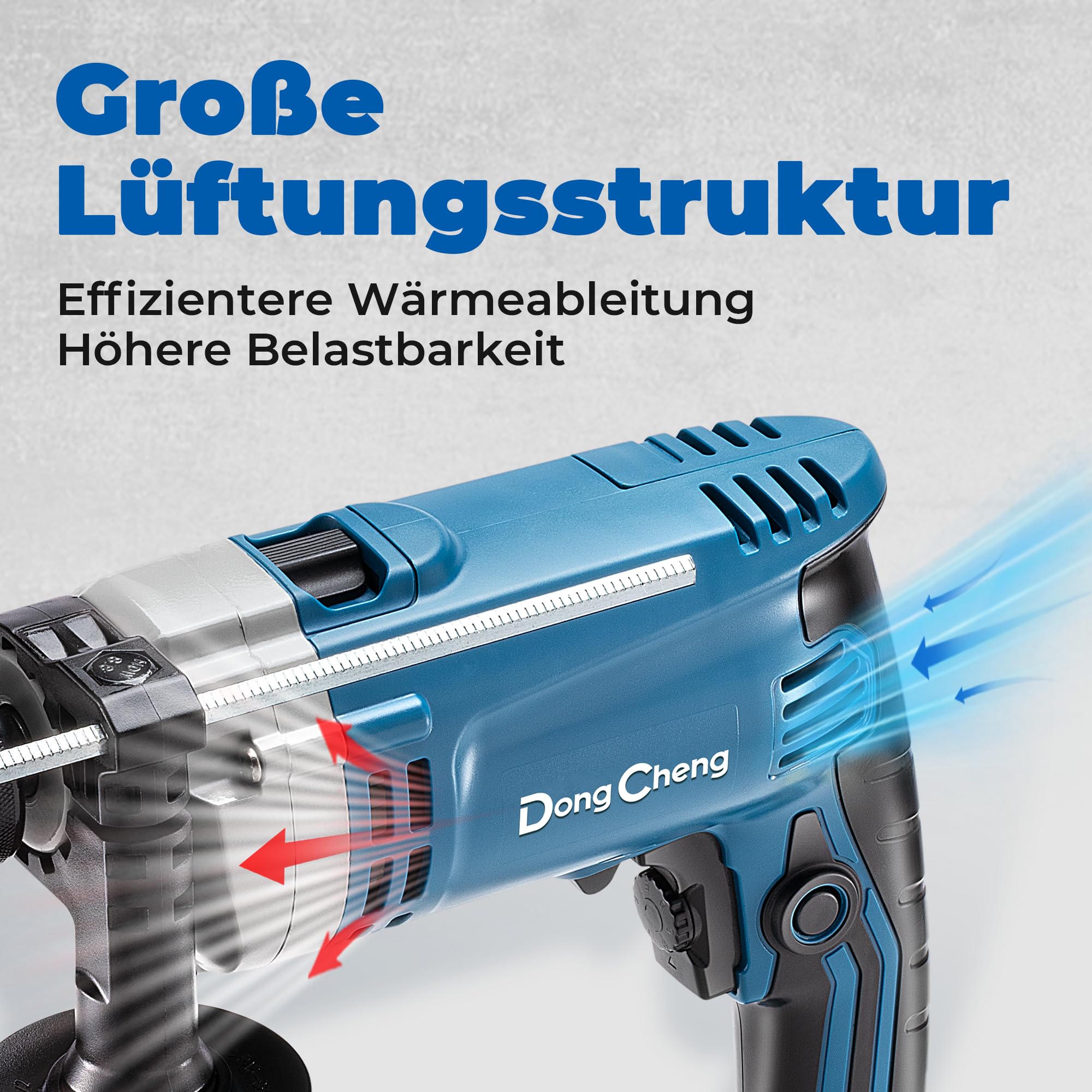 DongCheng Schlagbohrmaschine 710W, 2-in-1 Schlagbohrer, 13mm Bohrfutter, 45,000 IPM, 3000 RPM, 360 ° drehbarer Griff, mit 15 Stück Bohrkronen für Metall, Holz und Ziegelmauer