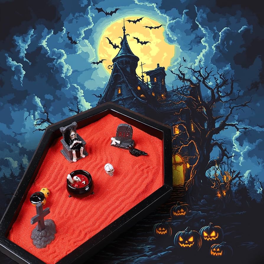 Amazon.com: Coffin Zen Garden for Desk,Mini Zen Garden Kit Goth