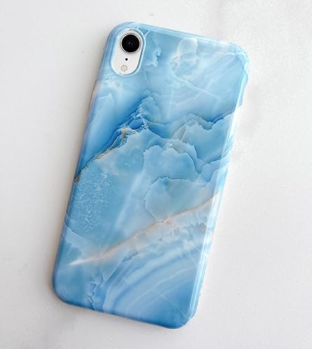 Miniatura 6 de Qokey Funda compatible con iPhone XR, bonito diseño de mármol para niñas y mujeres, patrón brillante, suave, antiarañazos, ajuste delgado, TPU a