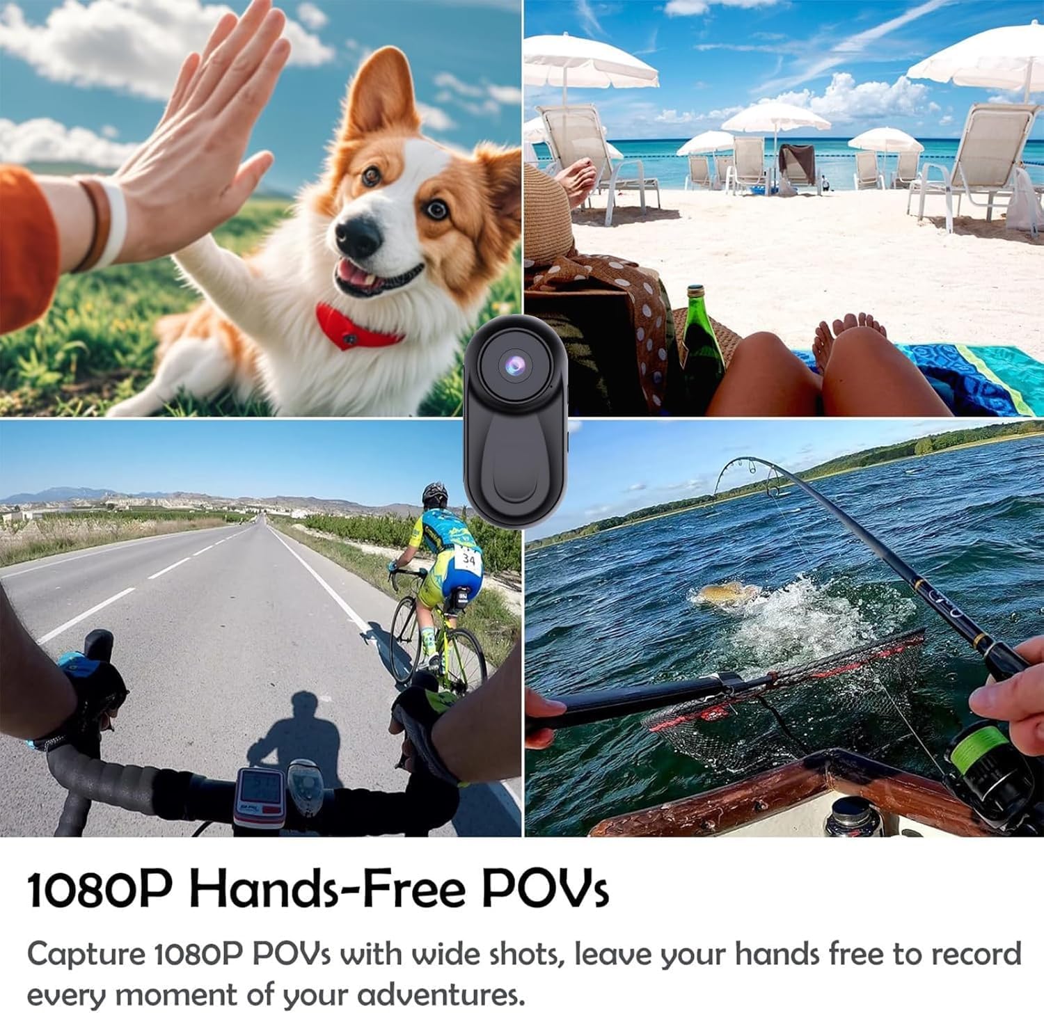 OBEST Mini Caméra Action 1080P HD,Body Cam 120° Grand Angle,Caméra Casque Moto Vision Nocturne Infrarouge,Caméra POV Écran de 0,85 Pouce,Accessoires Multifonctions pour Vélo, Ski, Vlog