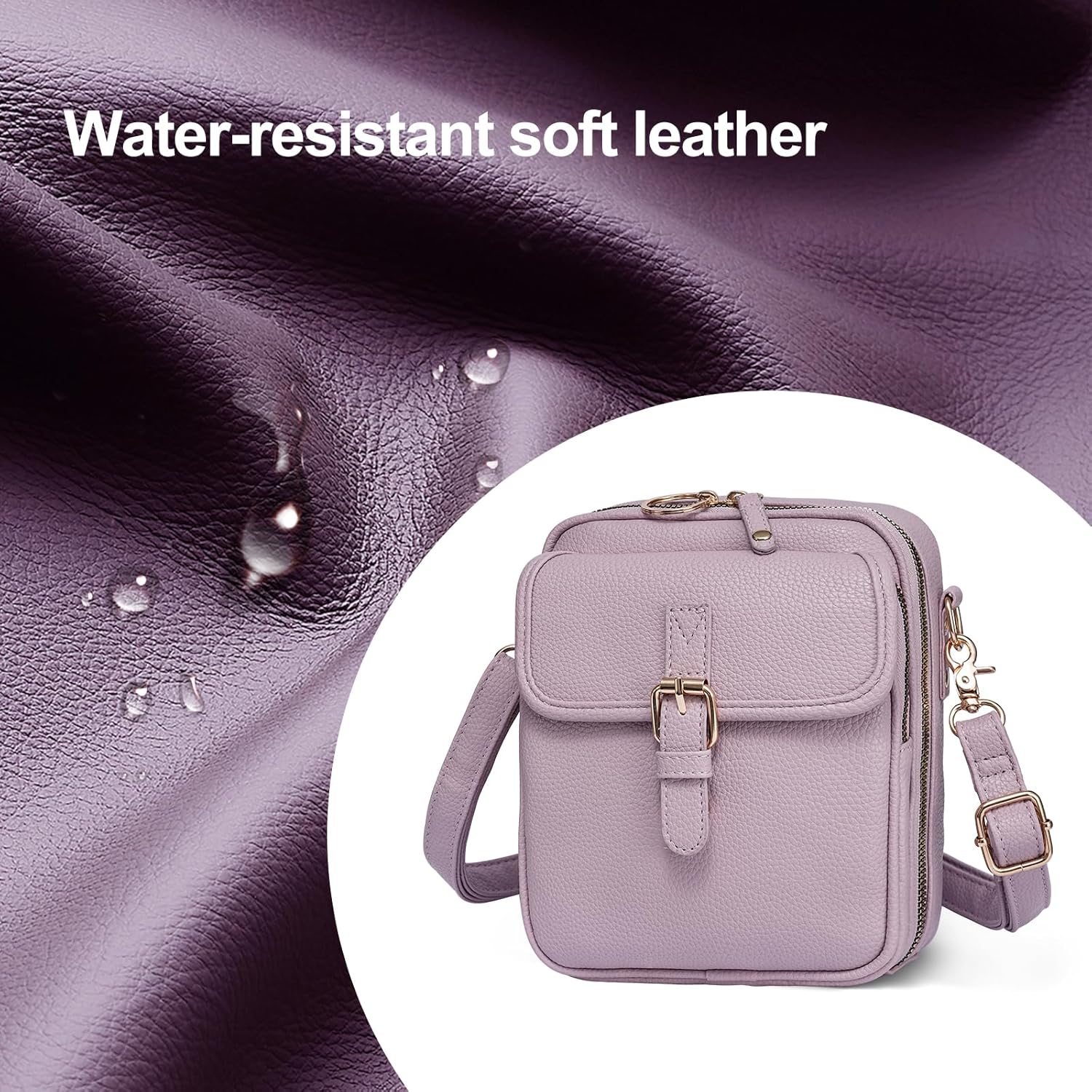 Vintage Messenger Bag,Womens Large Capacity Crossbody Leather Bags,Mini Shoulder Sling Pouch with Card Slots(6.1x3x8 inch) - Image 6