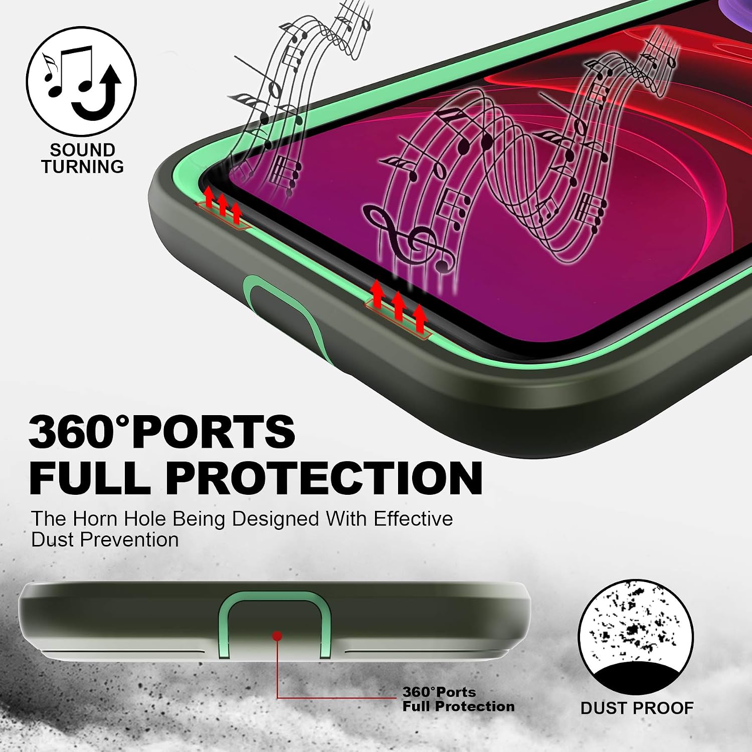 ImpactStrong Compatible with iPhone 11 Case, Ultra Protective Full Body Heavy Duty Protective Case Full Cover Designed for iPhone 11 (1X Glass Screen Protector Included) - Green