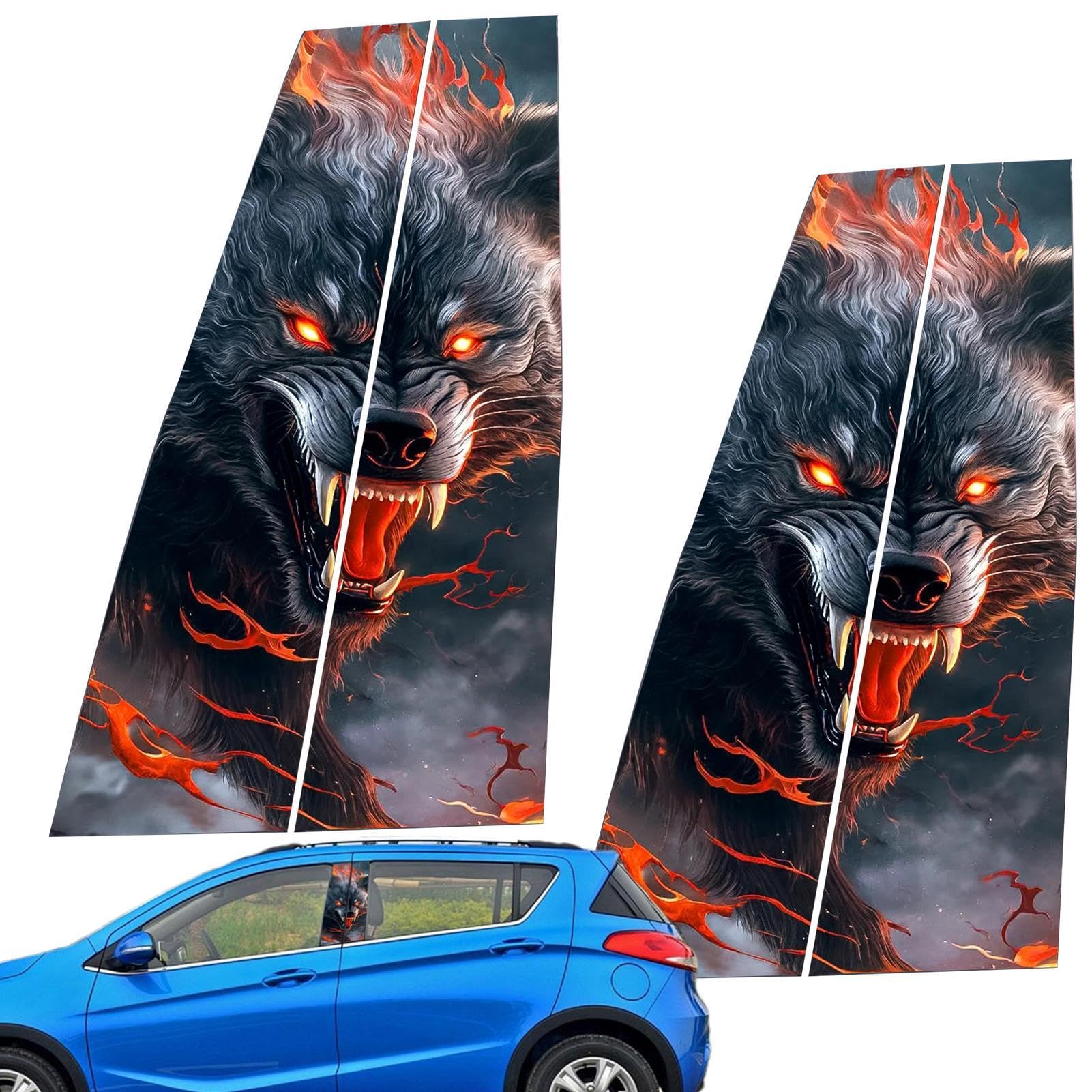 Film De Protection Étanche 3D Pour Pilier B De Voiture - Autocollant PET 50x25 Cm - Lot De 2 - Installation Facile - 2