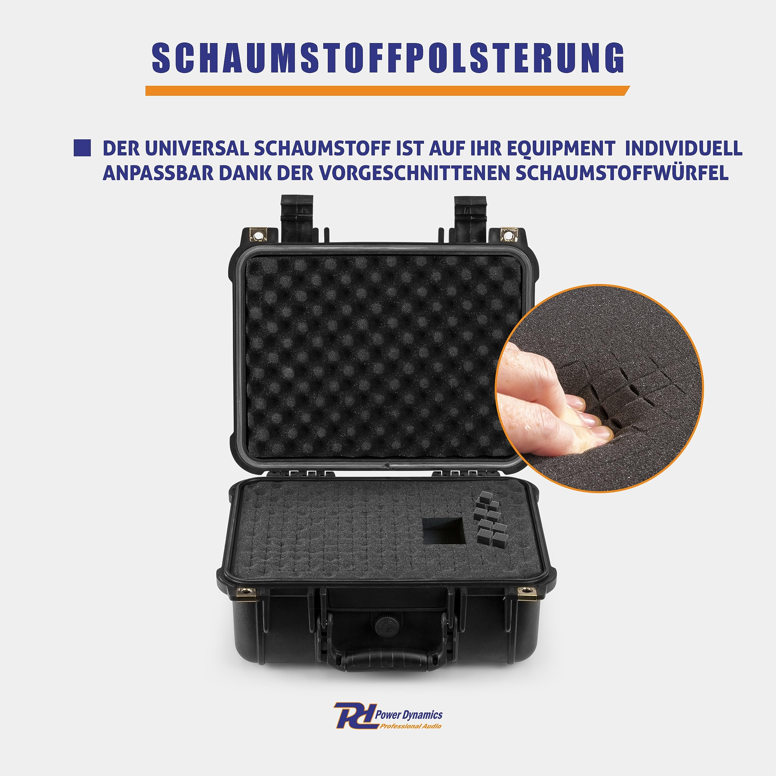 Power Dynamics GIGCase6, Universal Hard Case Kamera Koffer Schaumstoff, DJ Koffer, Foto Koffer, mini Schutzkoffer, DJ Universalkoffer, Wasserdichter Koffer, Transportkoffer mit Schaumstoff