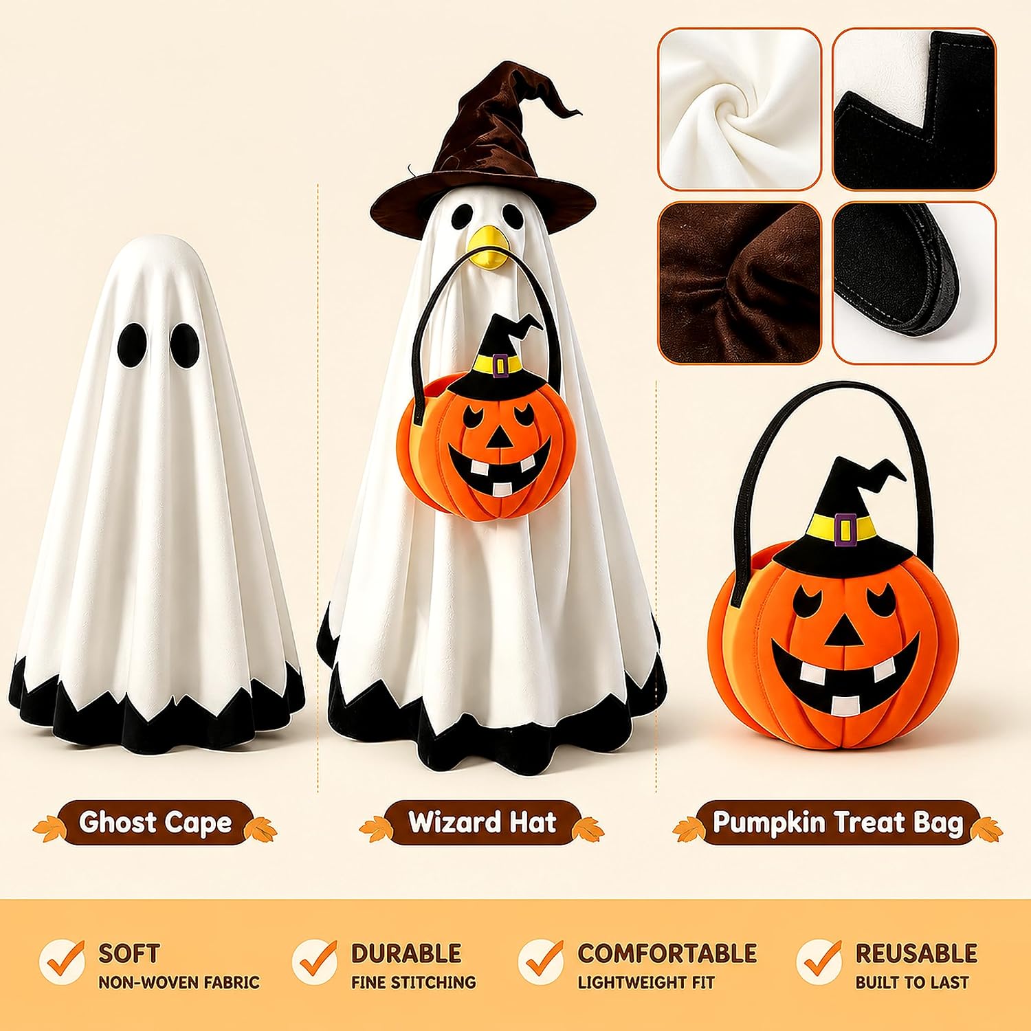 Ghost Halloween Porch Goose Outfit Witch Hat 23" Lawn Goose