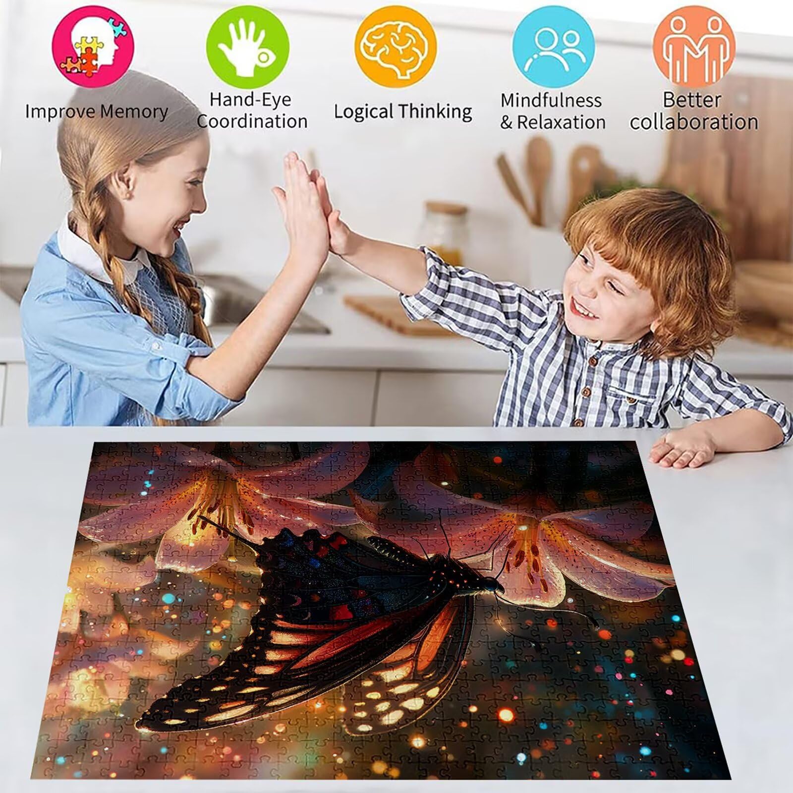 Puzzle 3000 elementów motyl puzzle dla dorosłych 122 x 81 cm unikalne rzemiosło klasyczne 3D drewniana układanka do rodzinnych gier biznesowych, układanka do samodzielnego wykonania nawet do dekoracji
