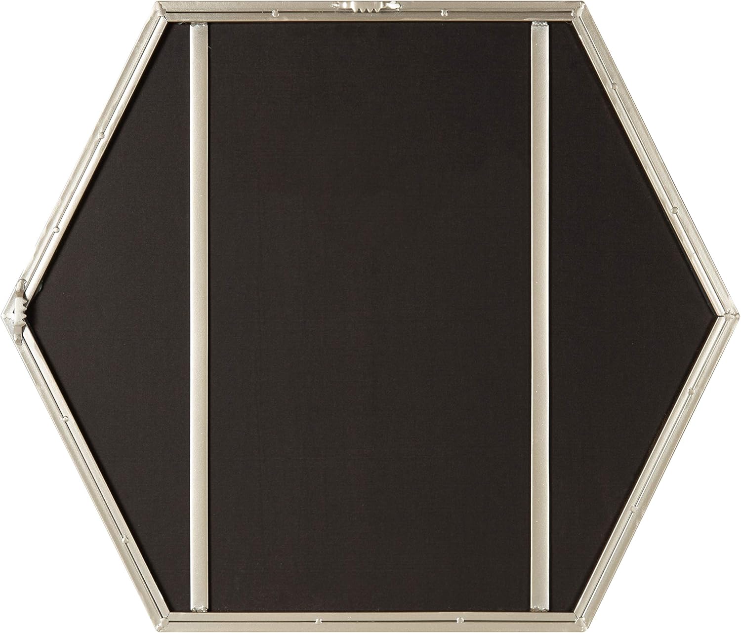 Kate and Laurel McNeer Modern Wall Mirror, 22 x 25, Silver, Geometric Hexagon Mirror for Wall