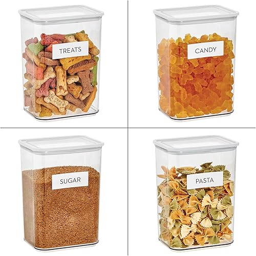 Miniatura 3 de iDesign - Recipiente apilable de plástico reciclado para cocina y despensa, 18.2 tazas, transparenteblanco