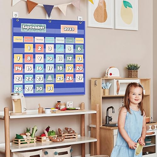 Vista 17 de EAMAY Calendario mensual de bolsillo para el aula para tarjetas de 2.75 x 2.75, suministros de escuela en casa y artículos imprescindibles