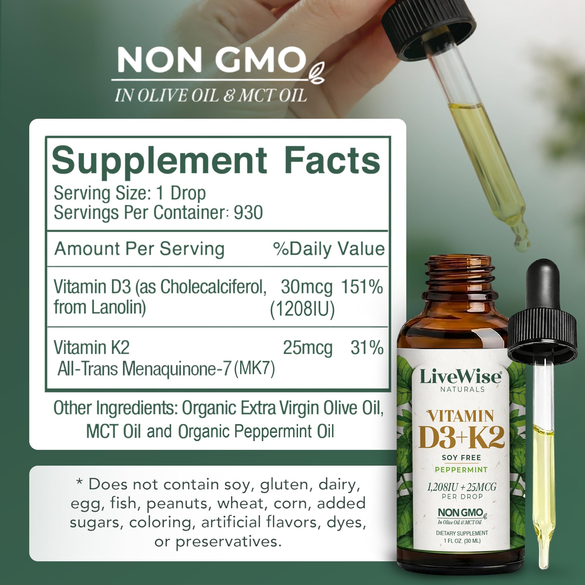 Live Wise Naturals Vitamin D3 K2 (MK-7) Peppermint Drops for Adults — Amazon image 3