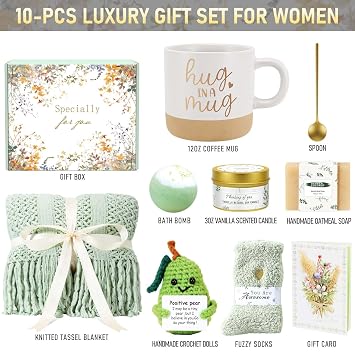 Birthday Gifts for Women Self Care Spa Gift Baskets for Women, Get Well Soon Gift Baskets Thinking of You Relaxation Stress Relief Care Package