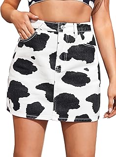 Cow print skirt amazon Clearance