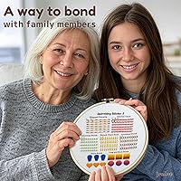 Vista 7 de Bradove Kit de Práctica de Puntadas de Bordado Clásico, Kit de Bordado para Principiantes, Kit de Bordado para Principiantes para Adultos, Kit