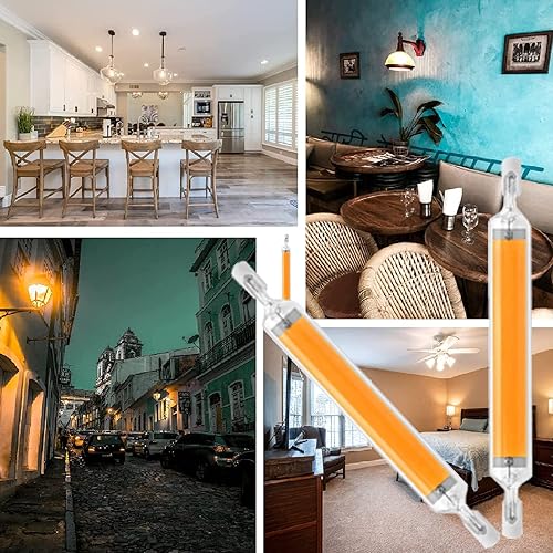 Miniatura 6 de R7s - 2 bombillas COB regulables de 20 W, bombillas halógenas equivalentes a 200 W, súper brillo, luces LED de doble extremo para lámparas de pie,