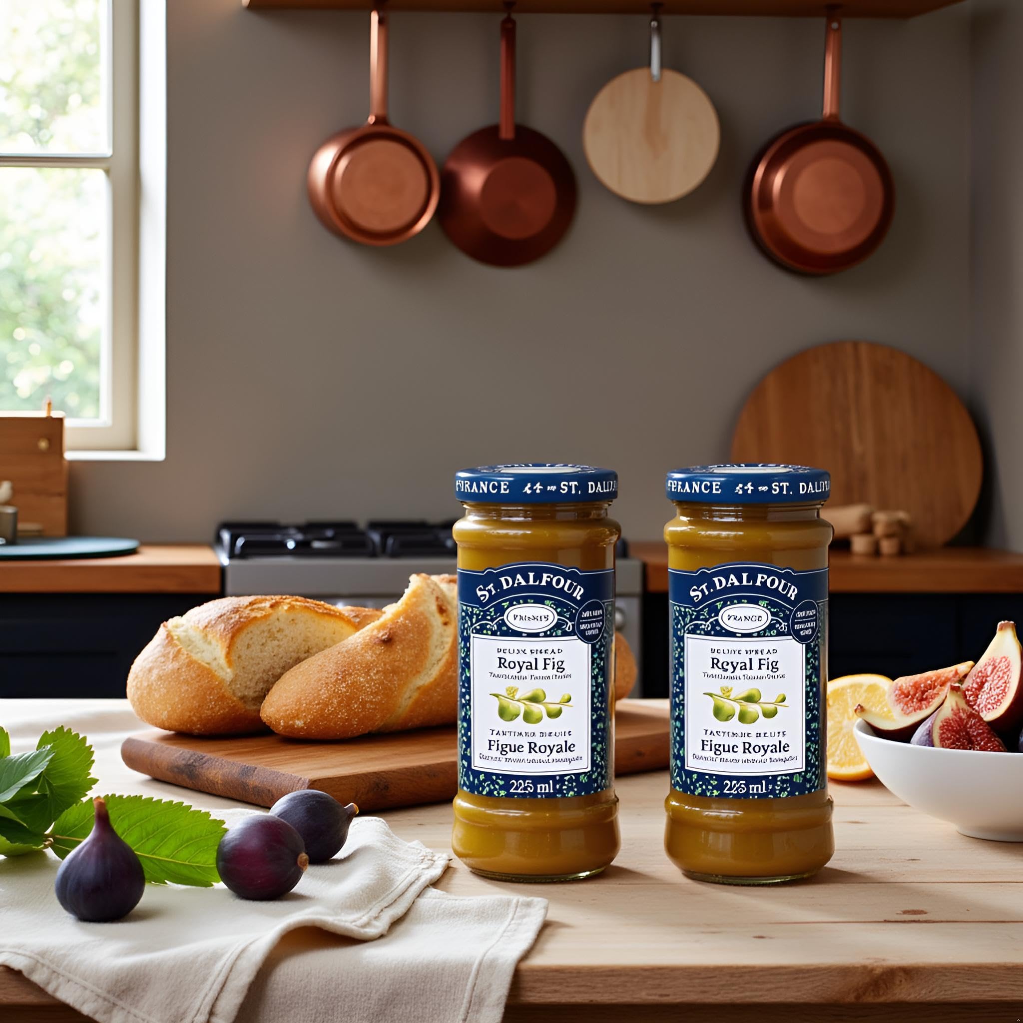 VALUBNDL: St. Dalfour Fig Fruit Spread (3-Pack) – 675ml Total (Three 284g / 10oz Jars) – 100% From Fruit All Natural – No Sugar Added – VALUBNDL Signature Bundle - 5