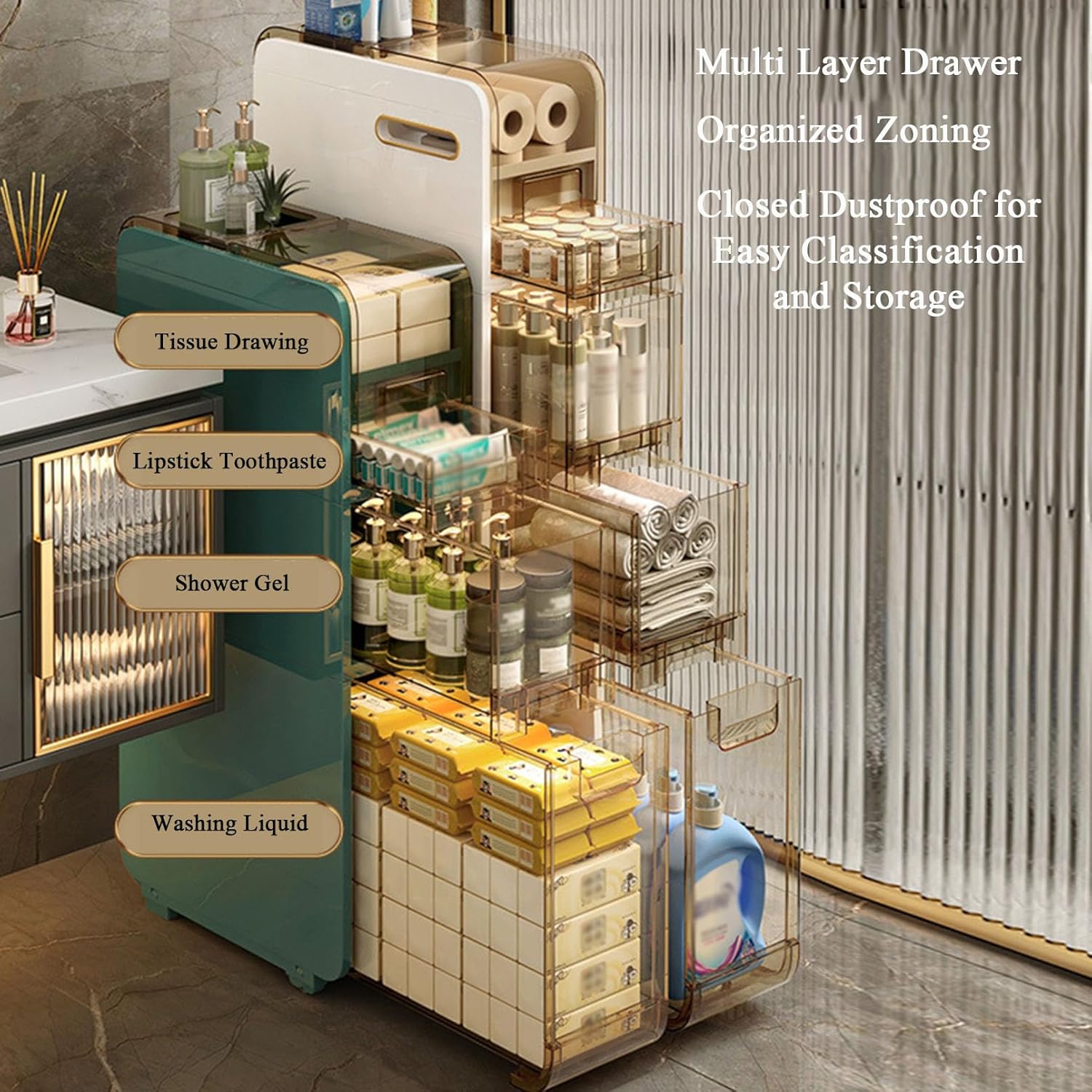 JATIBOSH Small Bathroom Storage Cabinet for Small Spaces, Over The Toilet Storage Cabinet for Skinny Bathroom Storage Corner Floor, Paper Storage Cabinet