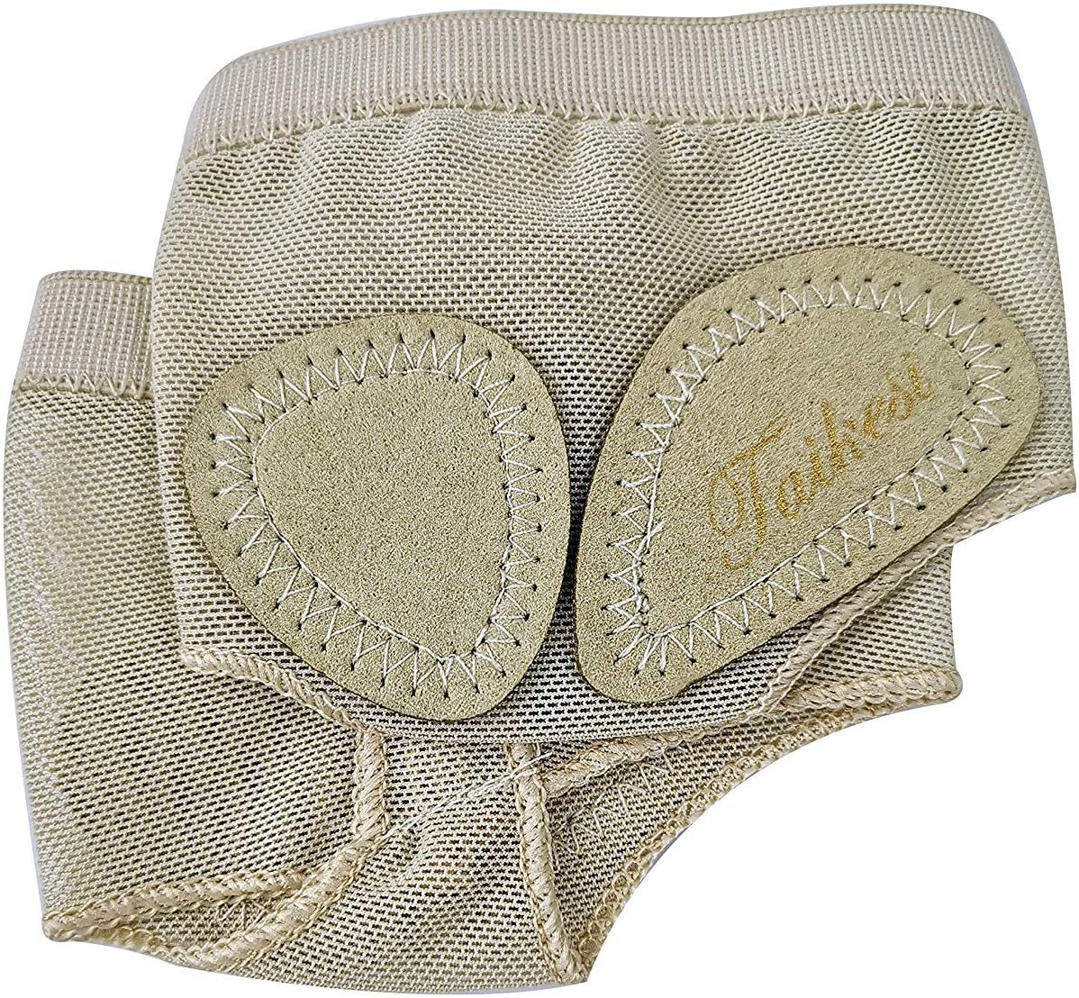 Taikesi Women Lyrical Shoes Foot Thong Dance Paw Half Sole Foot Toe Undies (Black&Nude)