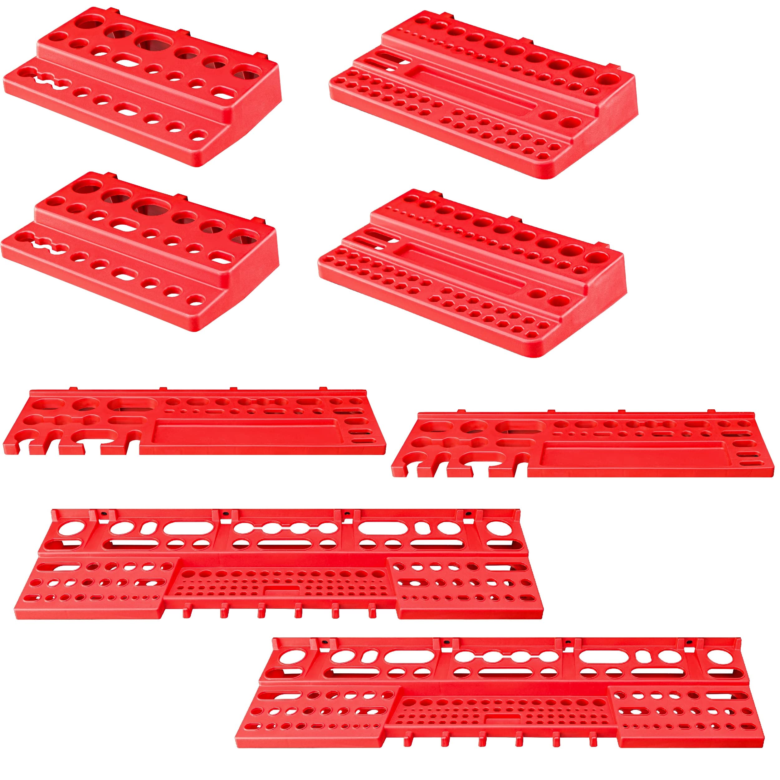 Sistema de almacenamiento para taller, 115 x 78 cm, 44 unidades, estantería de pared con soportes para herramientas y cajas apilables, placas de pared extrafuertes, estantería para herramientas