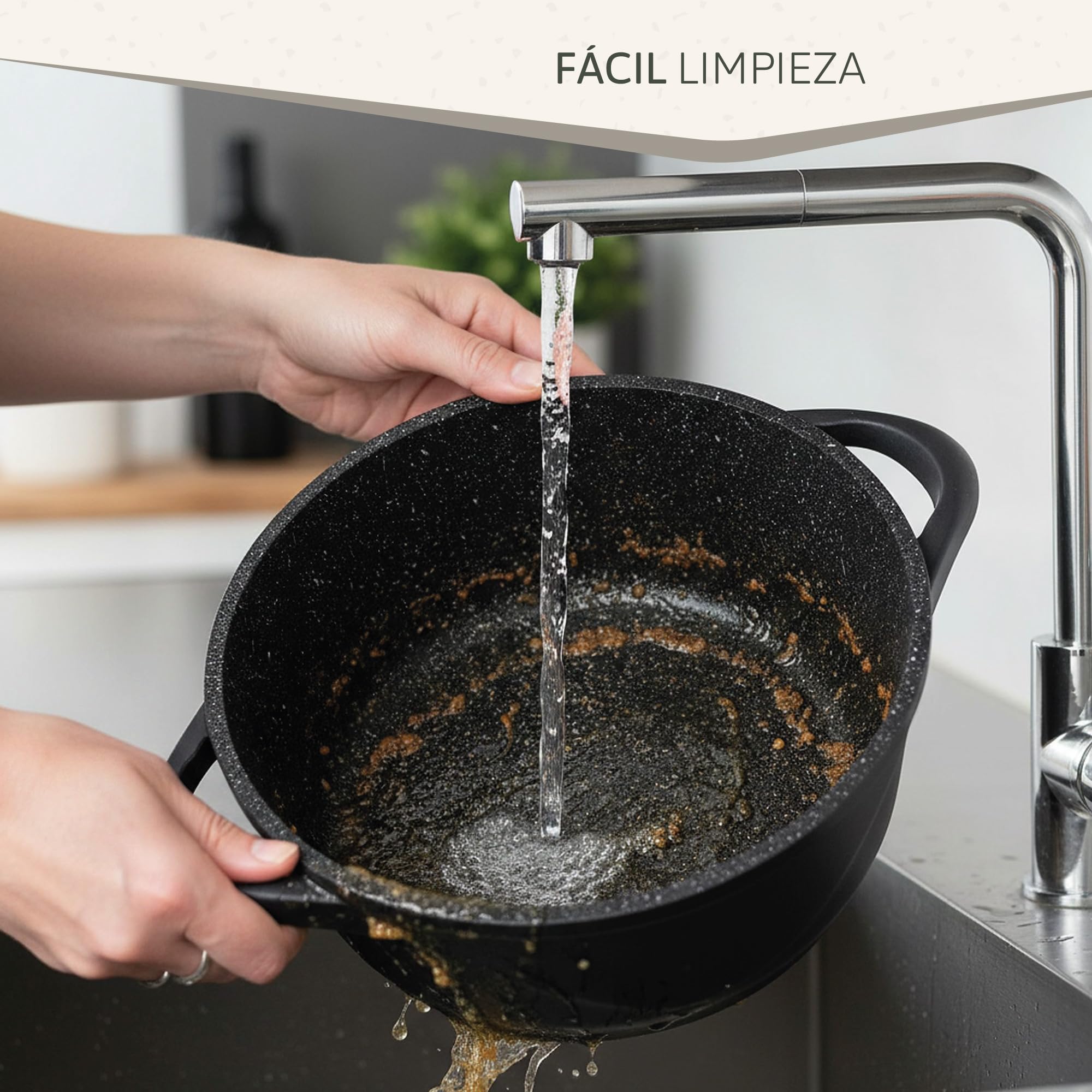 briebe Batería Cocina Inducción 8 Piezas, Juego 4 Ollas Aluminio Fundido, Antiadherente ILAG GRANITEC sin PFOA, Set Cazuelas Tapas Cristal, Guantes Silicona, Vitrocerámica, Gas, Horno.