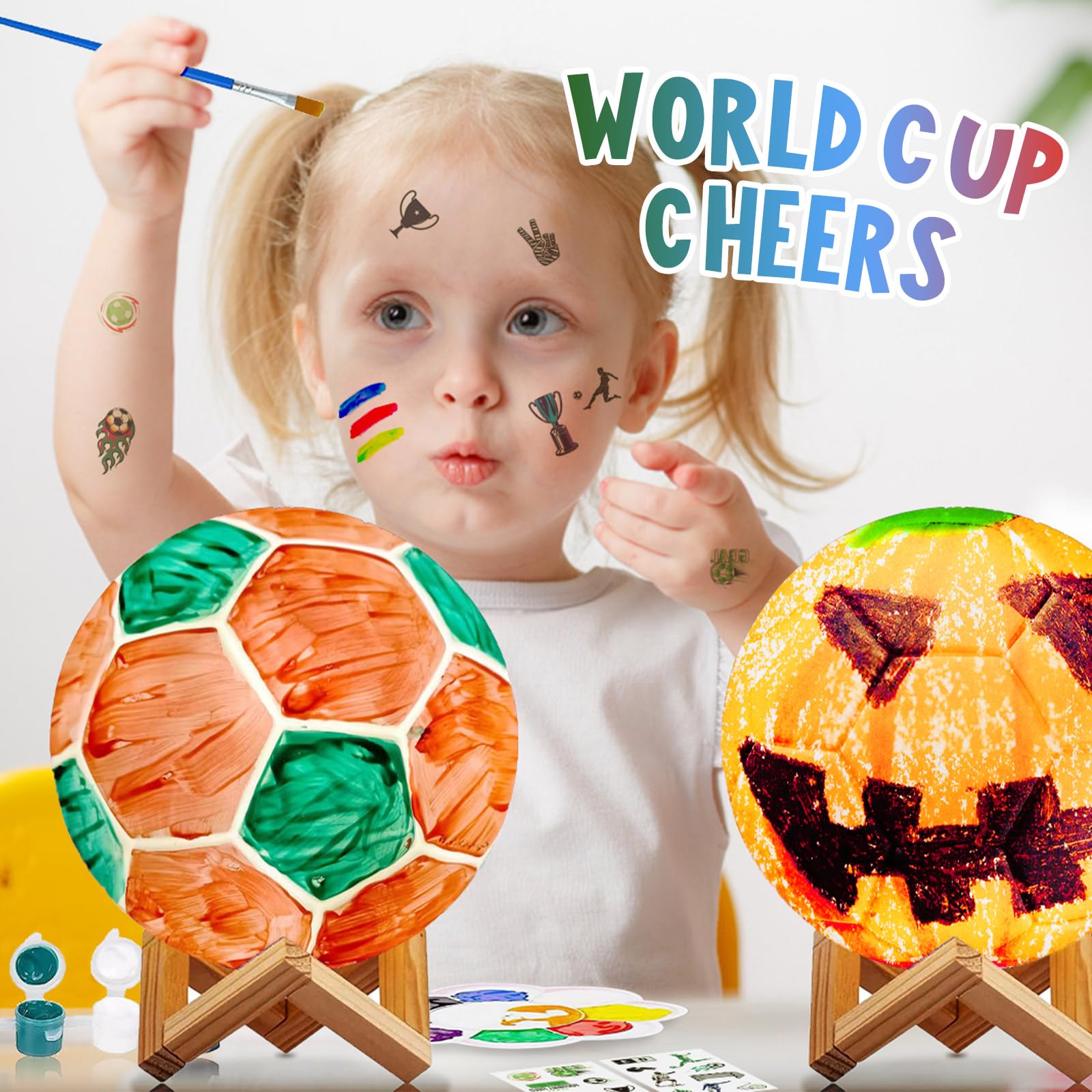 Kit di pittura per bambini con lampada da calcio, luce notturna per dipingere 3D, kit materiale da disegno, fai da te, giocattolo, tempo libero, set creativo attività per ragazzi, regalo di compleanno