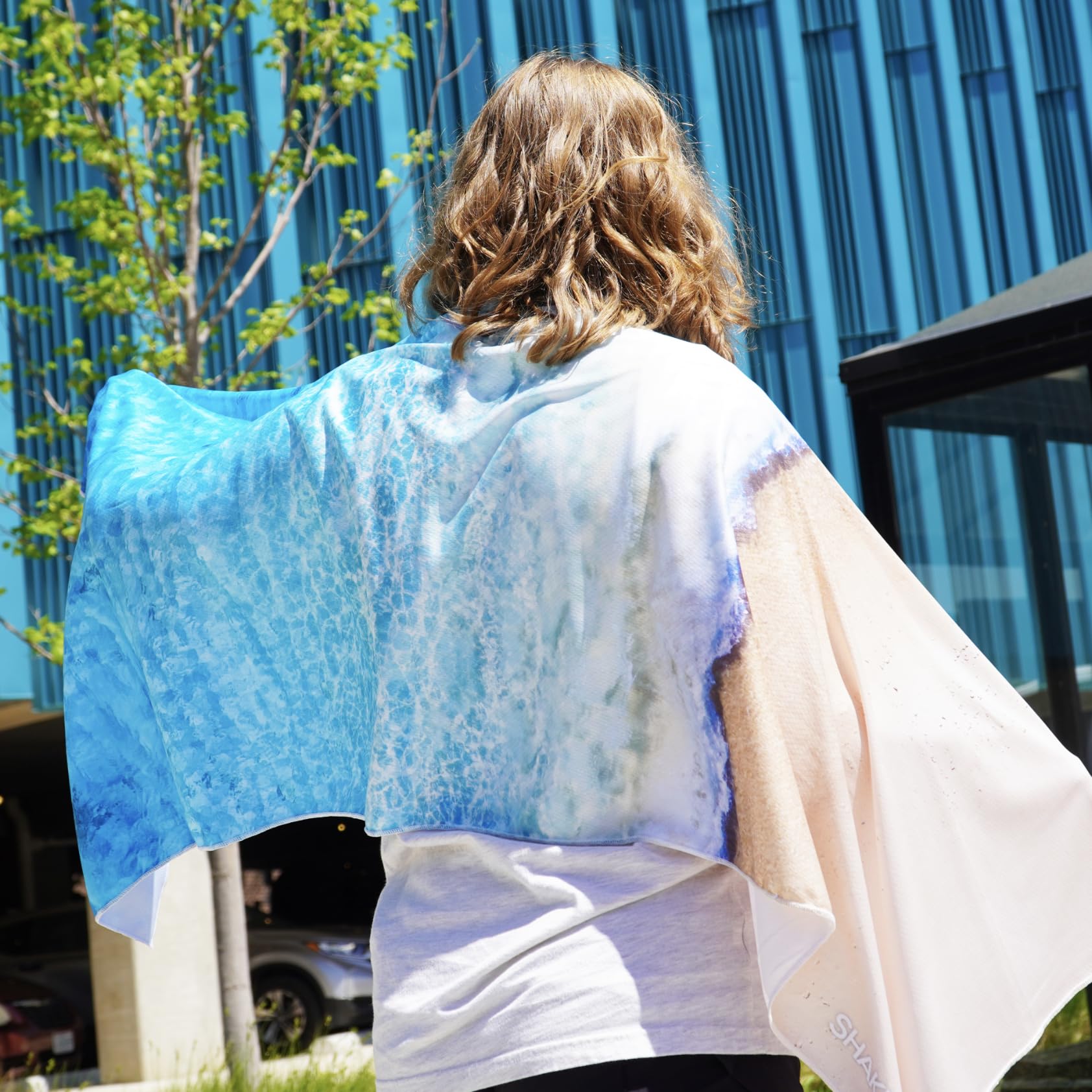 SHAKEitCOOL Large Cooling Shawl - Instant Heat Relief for Outdoor Events - Soft, Lightweight, Breathable, UPF40 Sun Protection, Machine Washable,