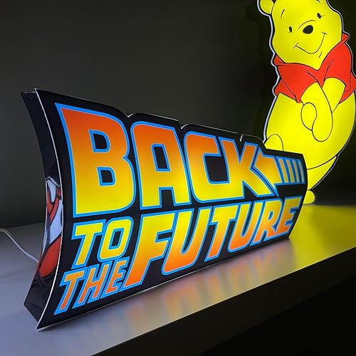 Miniatura 3 de Letrero de neón LED de Regreso al Futuro, arte de pared de película con luces LED  Decoración de ventilador regulable para cine en casa, dormitorio,