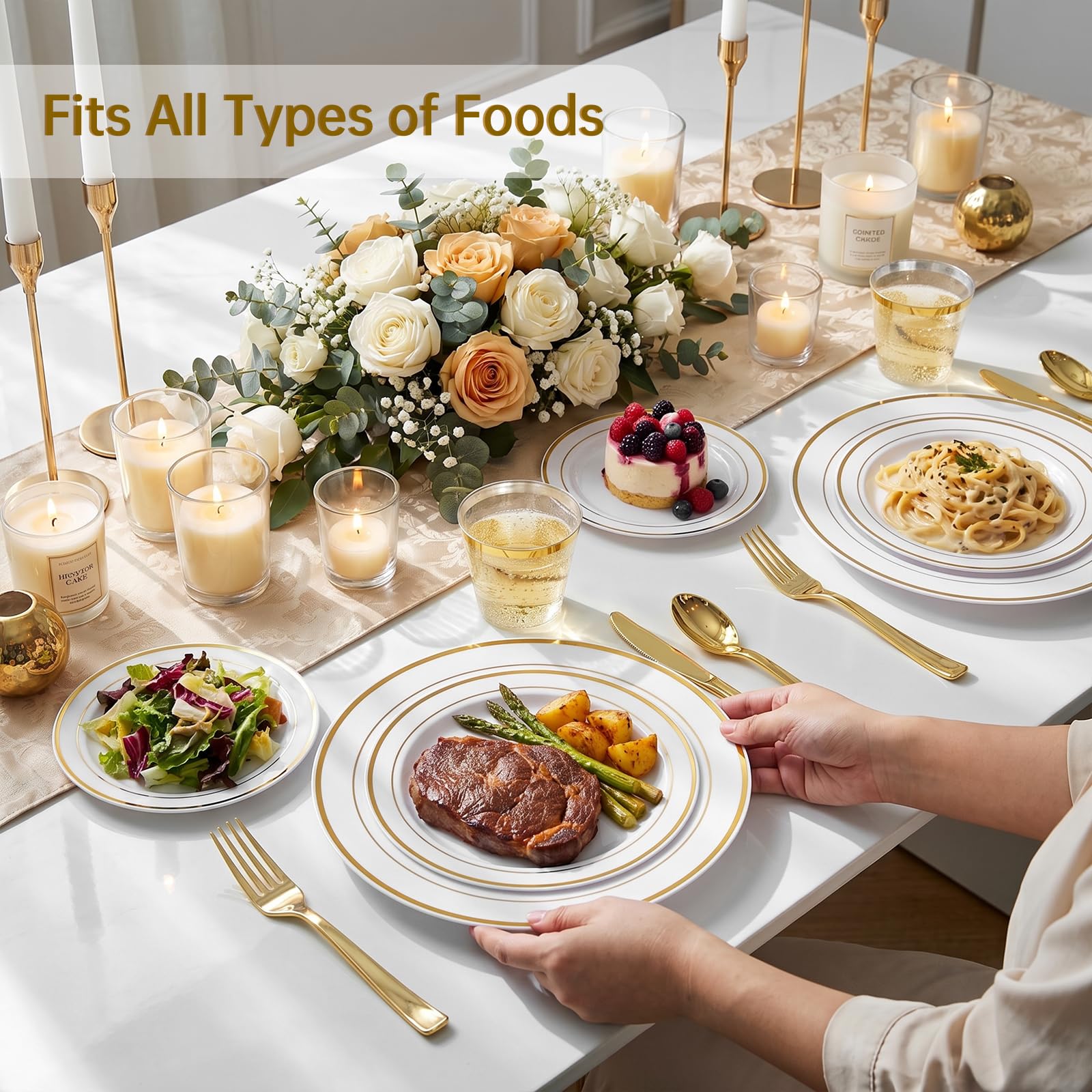 DaYammi Gold Dinnerware Set - 350 Piece -3