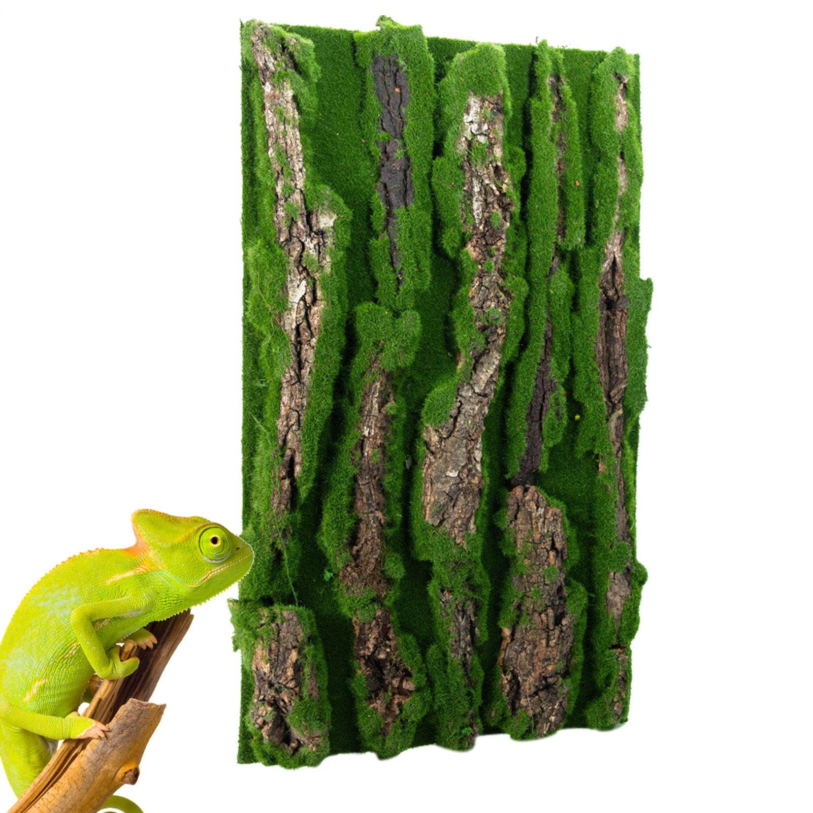 Zunishaone Reptile Cork Terrarium Background - 30x50cm Bark Flocked Moss Board Climbing Habitat Panel | Perfect for Gecko, Turtle, Chameleon, Terrarium, Tank, Vivarium, Enclosure, De