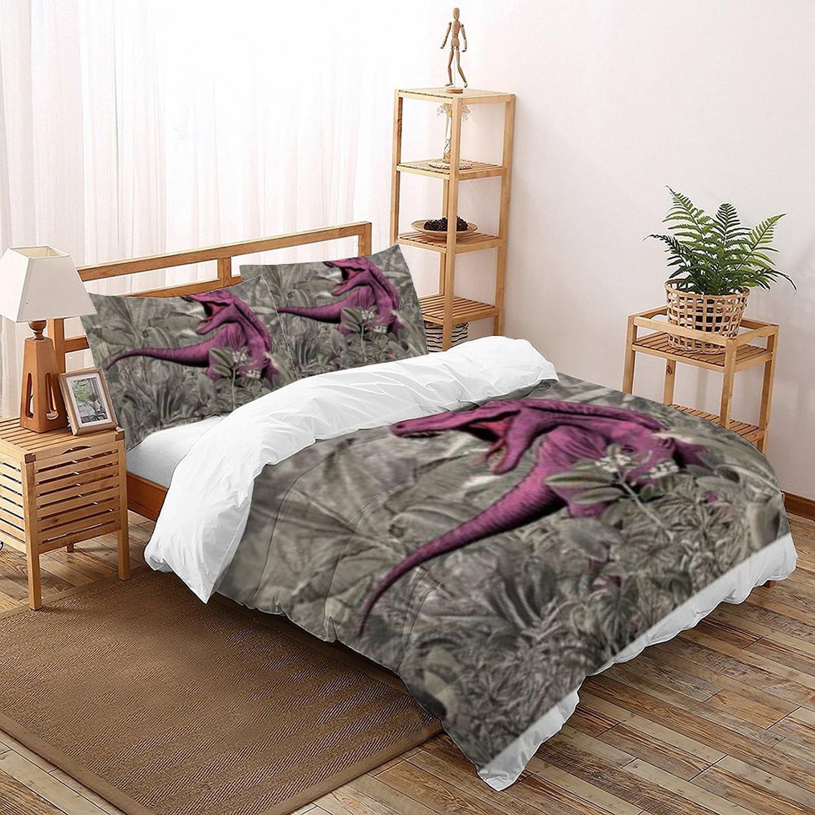 Housse de couette 3D enfant 200x200 parure de lit double 3 pièces douce avec taies d'oreiller