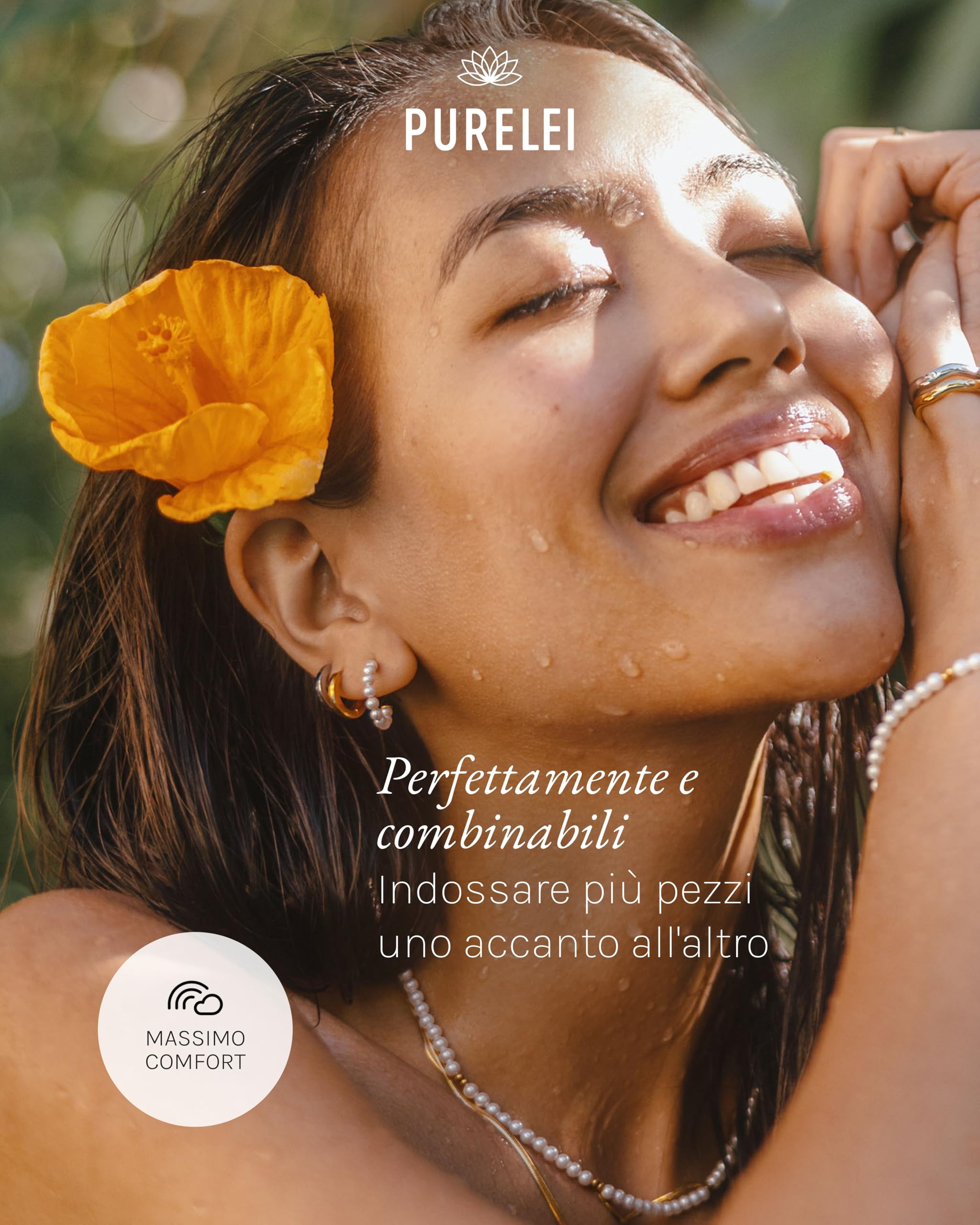 PURELEI® Pure Soul - Orecchini da donna, impermeabili, con perle in acciaio inox, idea regalo per donna