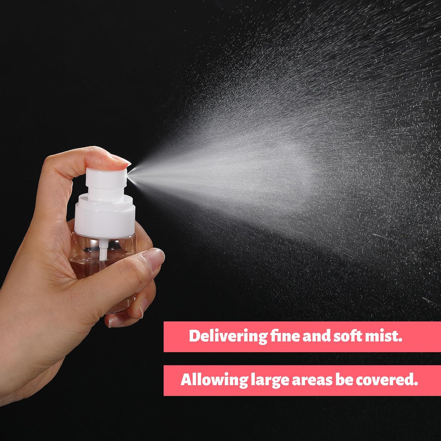 Hushee 60 Pcs 1oz/30ml Small Spray Bottle Bulk Mini Fine Mist Plastic Spray Bottle Tiny Empty Travel Refillable Clear Cosmetic Container for Cleaning Skincare Sample Perfume Skin Toner Essential Oils