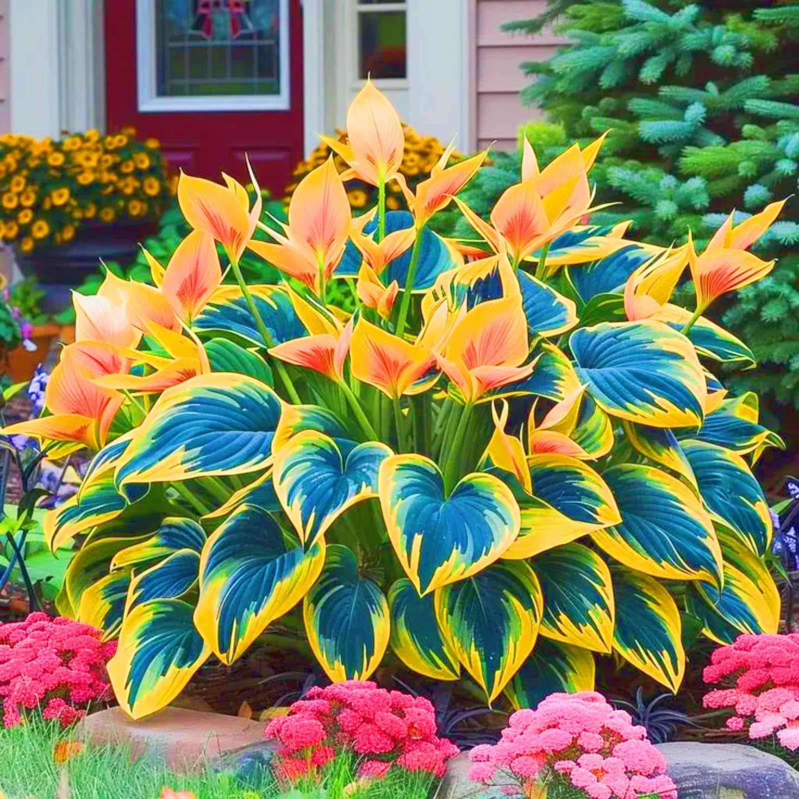 Holiday Gifts Hostas Plants UK Rapid Growth Easy Planting Garden Flowers Wedding Flowers-8Bulbs-f
