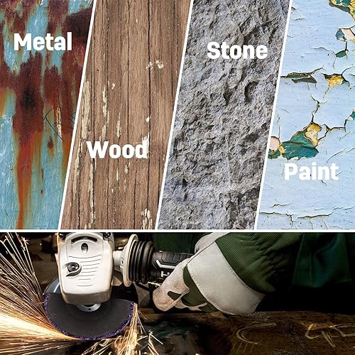 Miniatura 18 de Paquete de 10 discos de tira para eliminar óxido, rueda de pelado para amoladora angular, rueda de tira de pintura para discos abrasivos rápidos