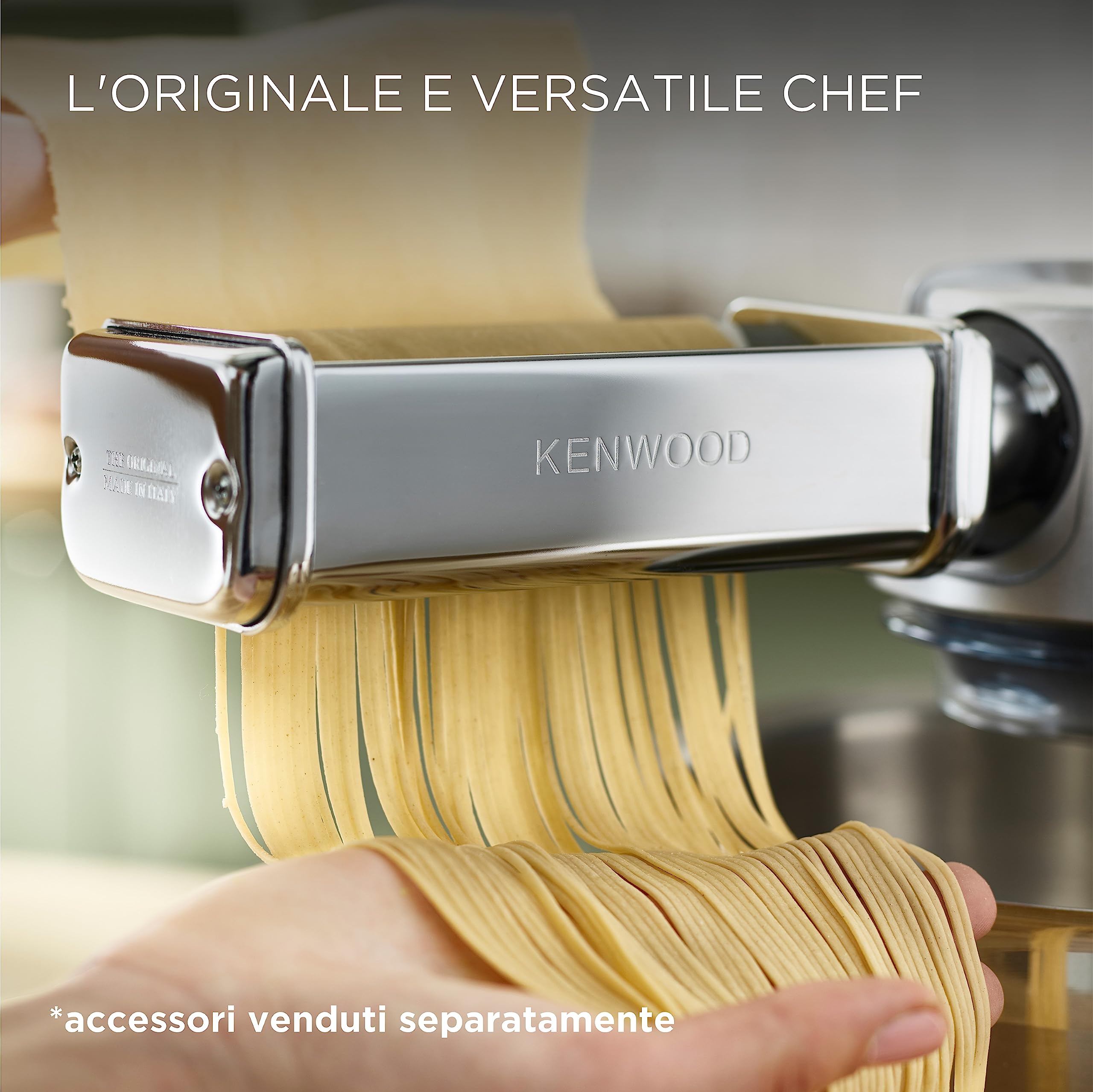 Kenwood KVC3170S Impastatrice Planetaria Chef, in dotazione 3 utensili di miscelazione, Frullatore in vetro da 1,5L e Tritacarne, Ciotola da 4.6 Litri in acciaio, Potenza 1000watt