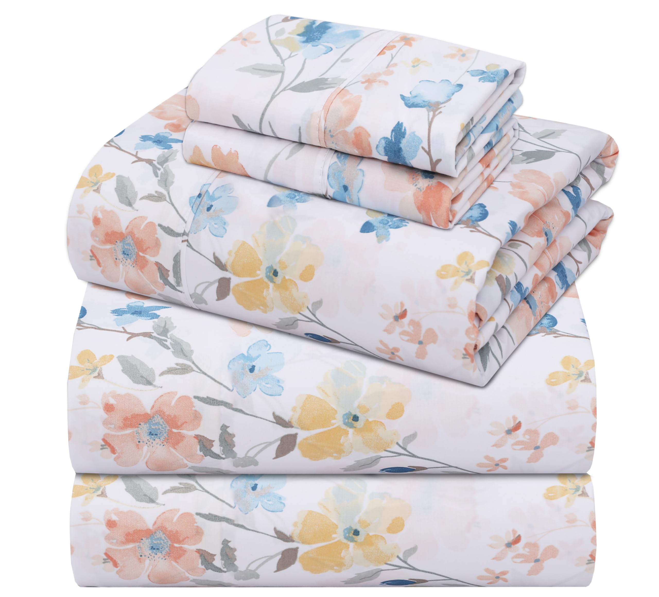 ZOYER 100% Cotton Sheets – Split King Size Percale Bedding, Cooling & Breathable, Durable with a Crisp, Soft & Comfortable Feel, 16" Deep Pocket, 5-