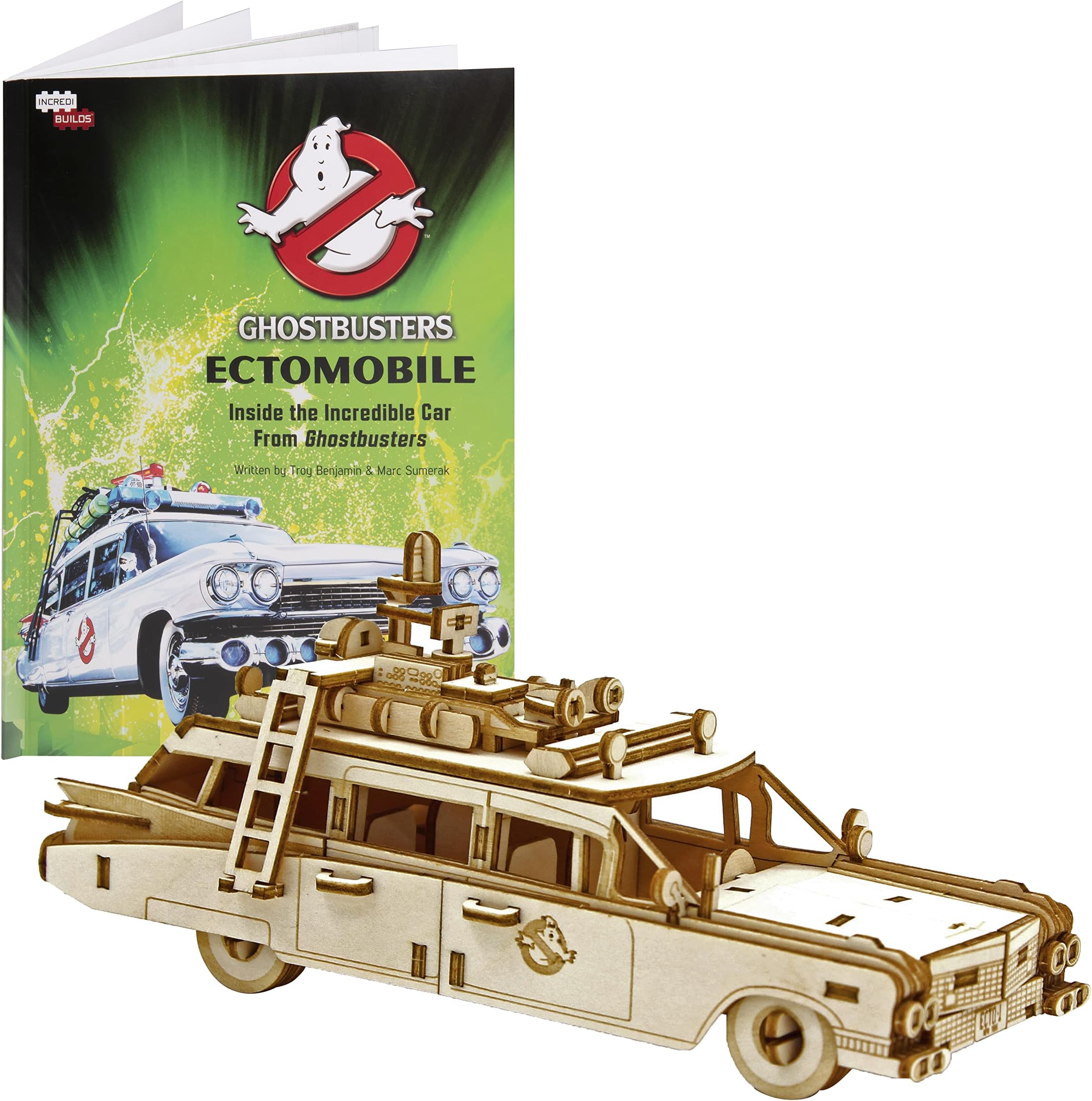 IncrediBuilds Ghostbusters: Ectomobile Book and 3D Wood Model Figure Kit - Build, Paint and Collect Your Own Wooden Model - Great for Kids and Adults,12+ - 15cm