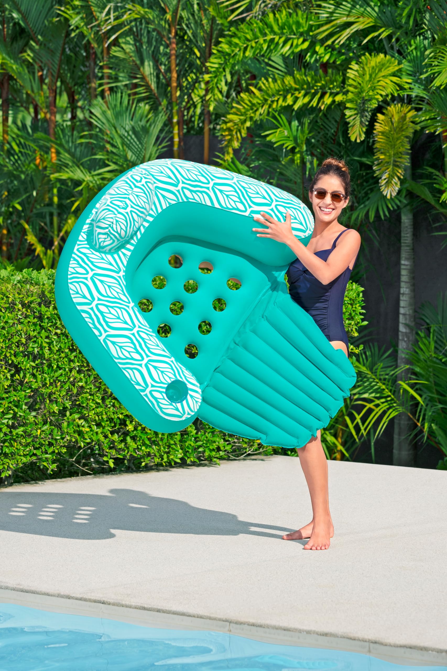 Bestway | Komfortowe pluszowe krzesło Deluxe Pool Lounge Floatie dla dzieci i dorosłych