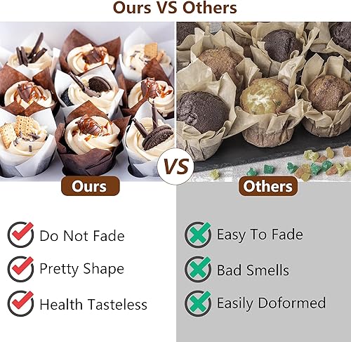 Miniatura 5 de 200 forros para cupcakes, revestimientos clásicos de papel pergamino para cupcakes, envoltorios de magdalenas a prueba de grasa, envoltorios