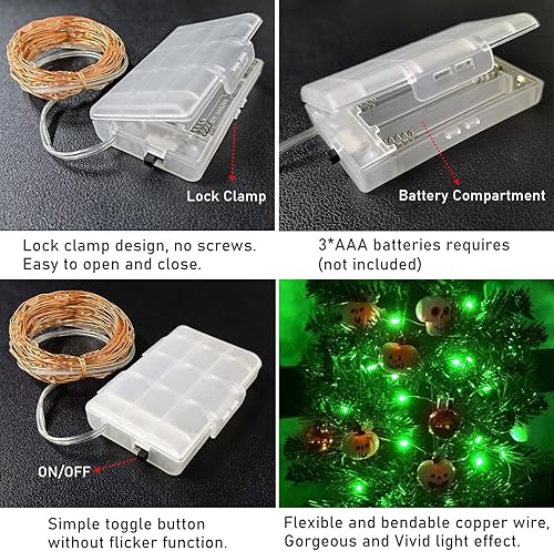 Miniatura 2 de Guirnalda de luces que funcionan con pilas, alambre de cobre de 16.4 pies, 50 luces LED, mini luciérnaga, luces estrelladas para dormitorio,