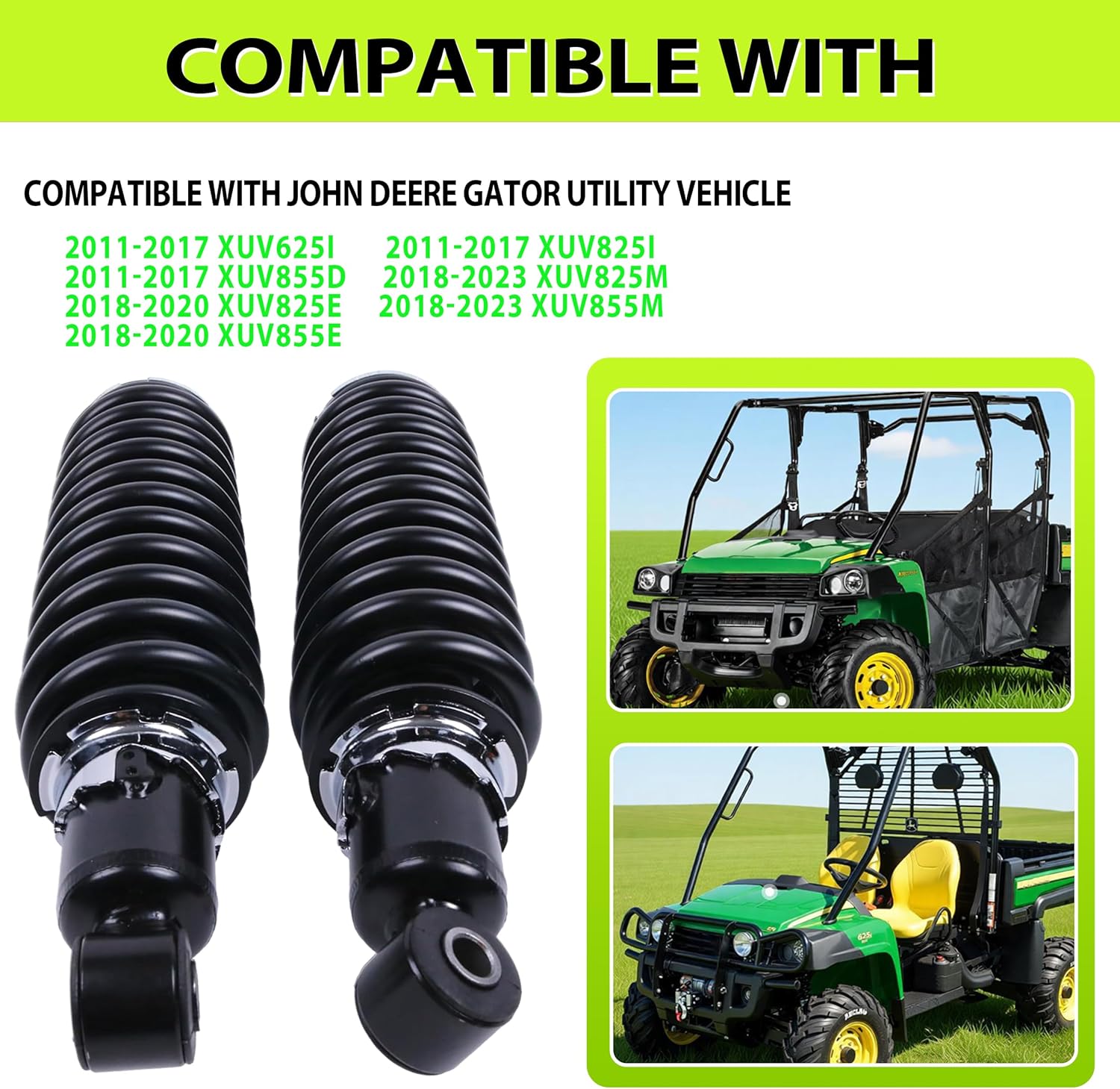 JEENDA 2PCS Rear Shock Absorbers AM142425 Compatible with John Deere XUV625i, XUV825i, XUV855D, XUV825E, XUV825M, XUV825M S4, XUV835E, XUV835M, XUV855E, XUV855M