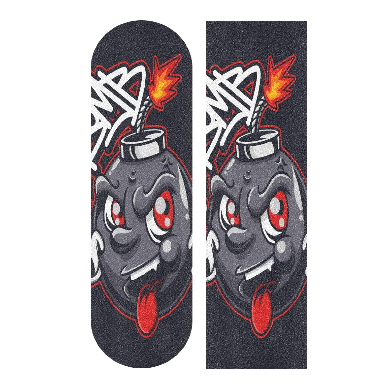 Linda Bomba Fantasma De Azúcar Papel de Lija Antideslizante Hoja Cinta de Agarre Lijas para Patineta Scooter (84 x 23 cm)