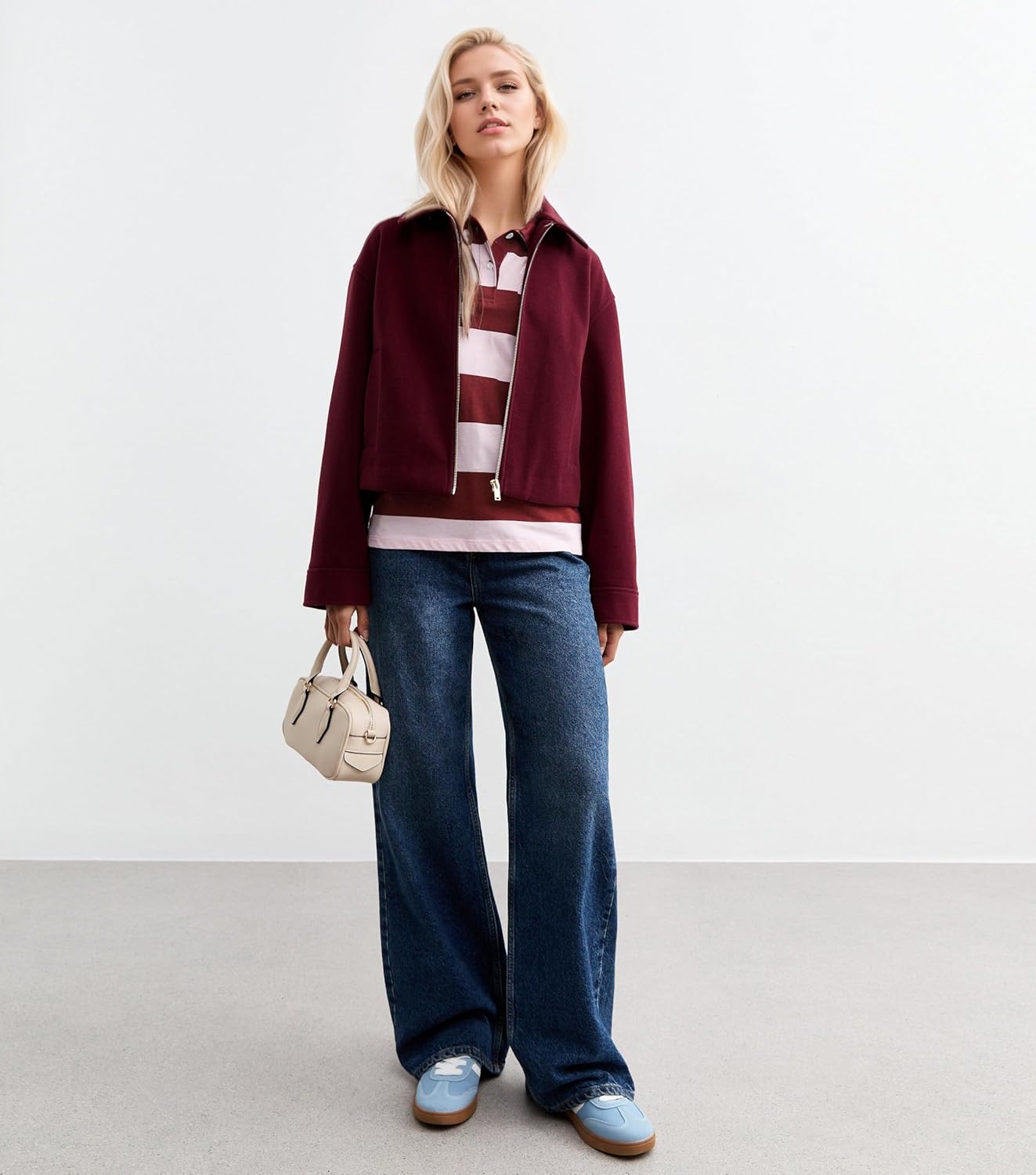 MISSACTIVER Womens Striped Polo Long Sleeve Shirts Color Block Lapel V Neck Workout Tops Fall Loose Rugby Tshirts Blouse - Image 3