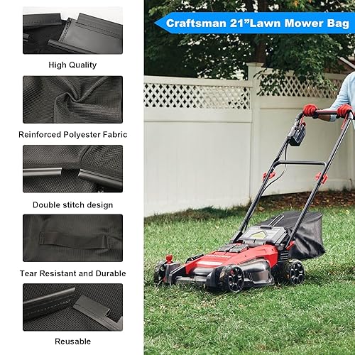 Miniatura 6 de Bolsa de césped para cortacésped 964-04154A para Craftsman de 21 pulgadas, bolsa de repuesto para cortacésped CraftsmanMTD 964-04154 (sin marco de
