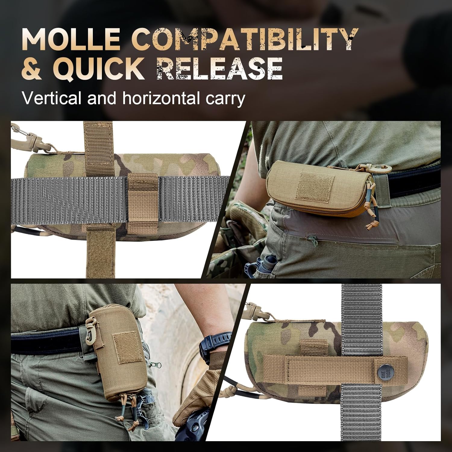 Tactical Molle Glasses Case, Shockproof Eyeglass Pouch, Sunglass Case Hard Shell Protects Glasses - Image 3