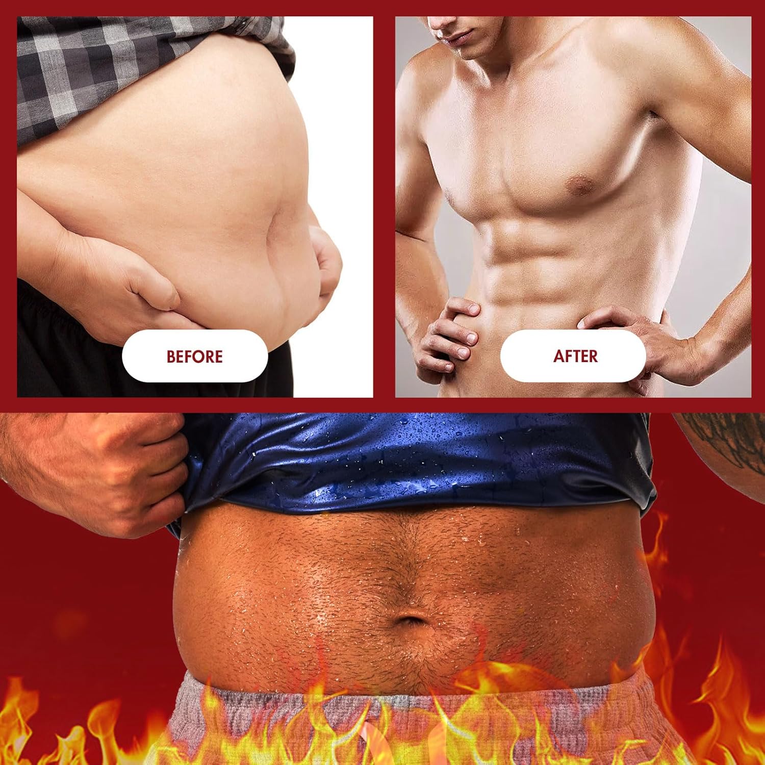 Sauna Suit Sweat Shirt For Men Compression Vest Shapewear Top Slimming Body Shaper Workout Sweating Jacket - Image 2