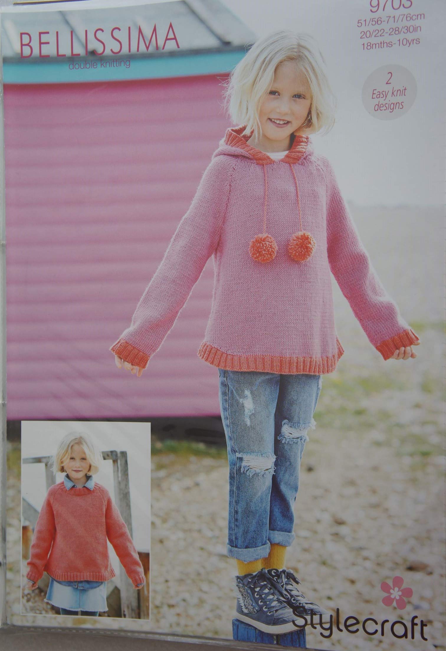 Stylecraft Bellissima Double Knitting Pattern 9703 Sweaters - 2 Easy Knit Designs