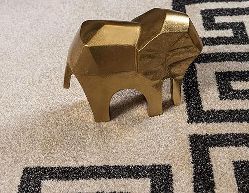 Miniatura 5 de Unique Loom Athens Collection - Alfombra clásica geométrica moderna con diseño de bordes, 8 x 8 pies, beigenegro