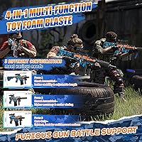 Vista 2 de Pistola de juguete automática de espuma de francotirador con alcance, pistola de juguete eléctrica con 120 dardos de espuma para pistolas, IR, Azul