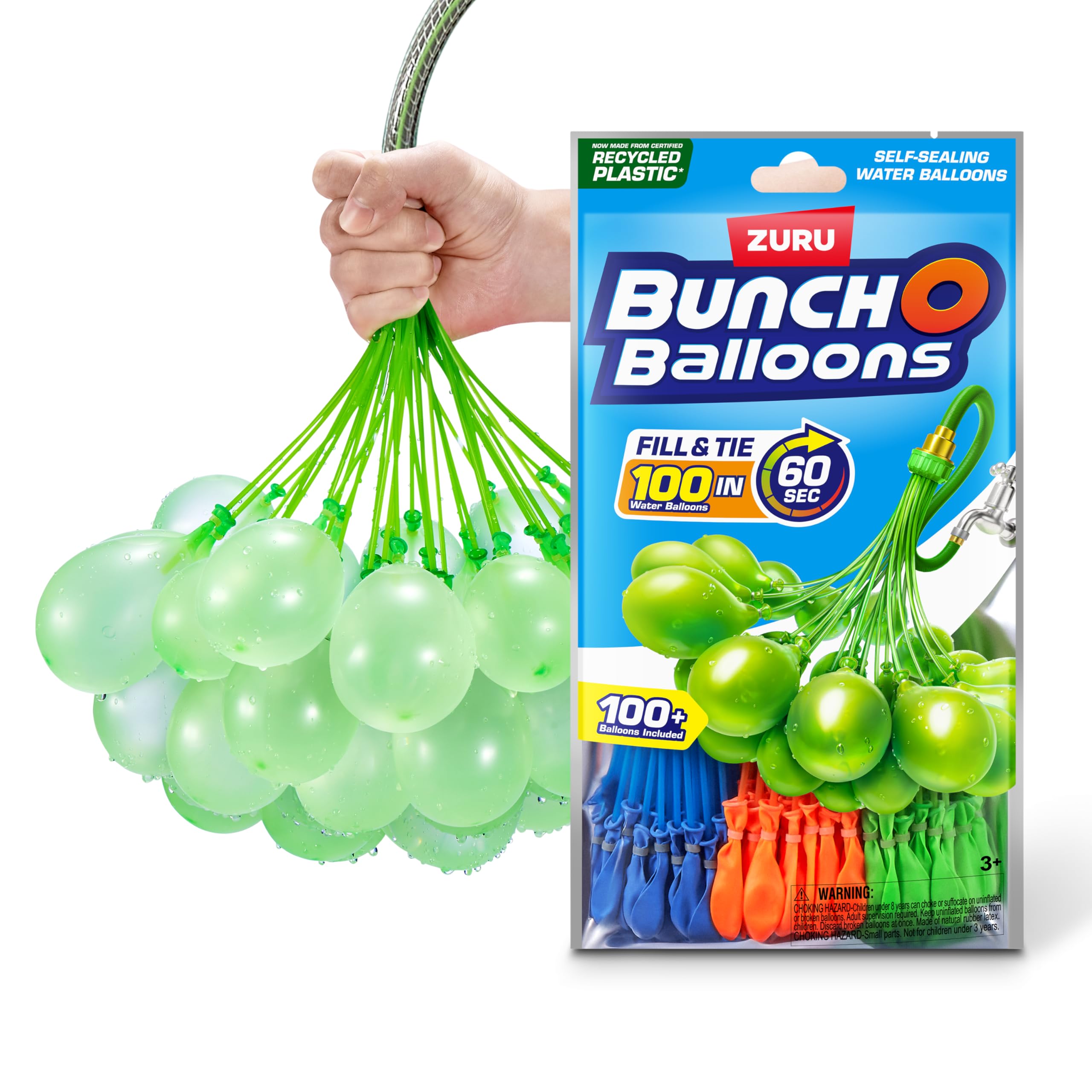 ZURU Bunch O Balloons 100 Rapid Filling Self Sealing Water Balloons x 3 Bunches