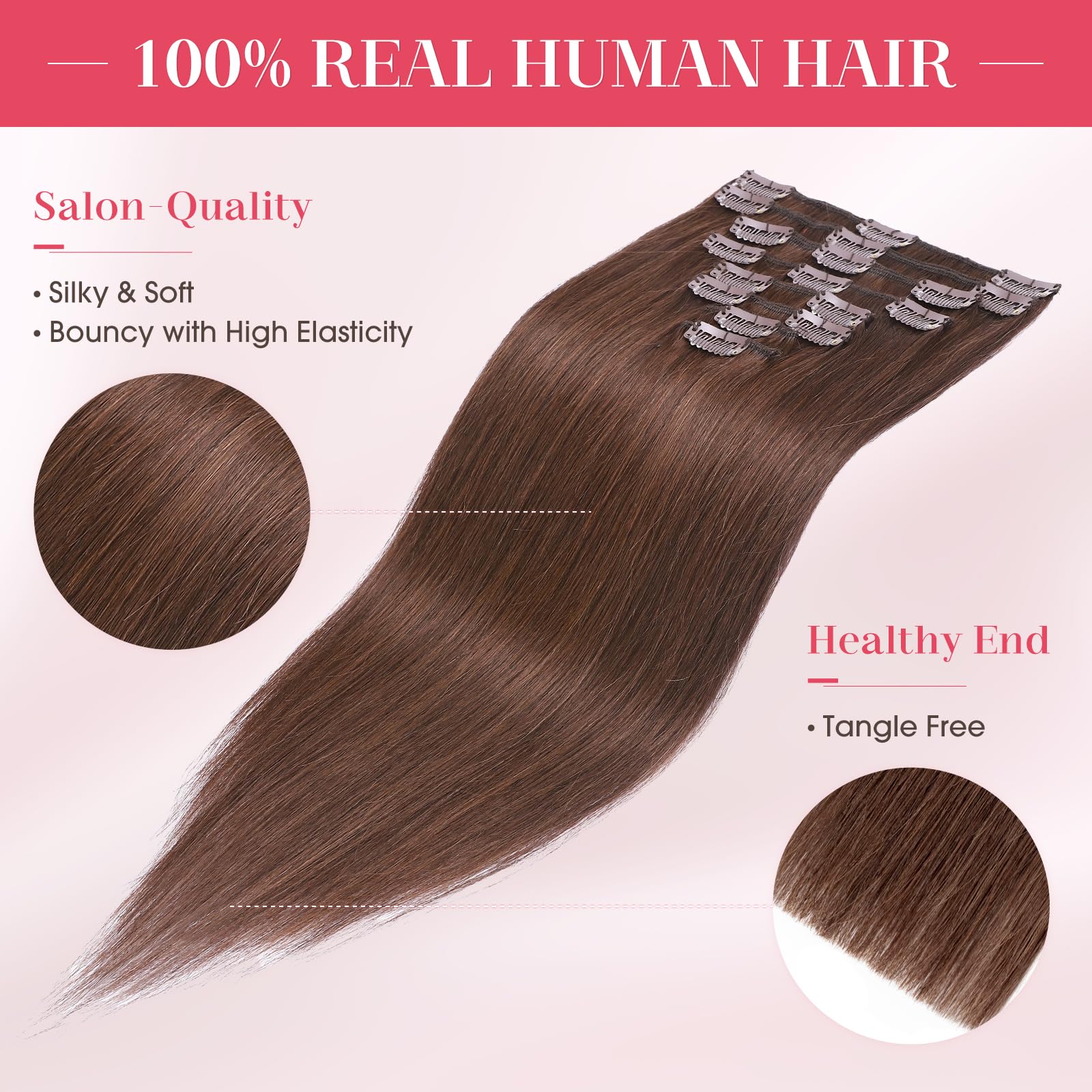 Amazon.com : MY-LADY Clip In Hair Extensions Real Human Hair  display picture 2